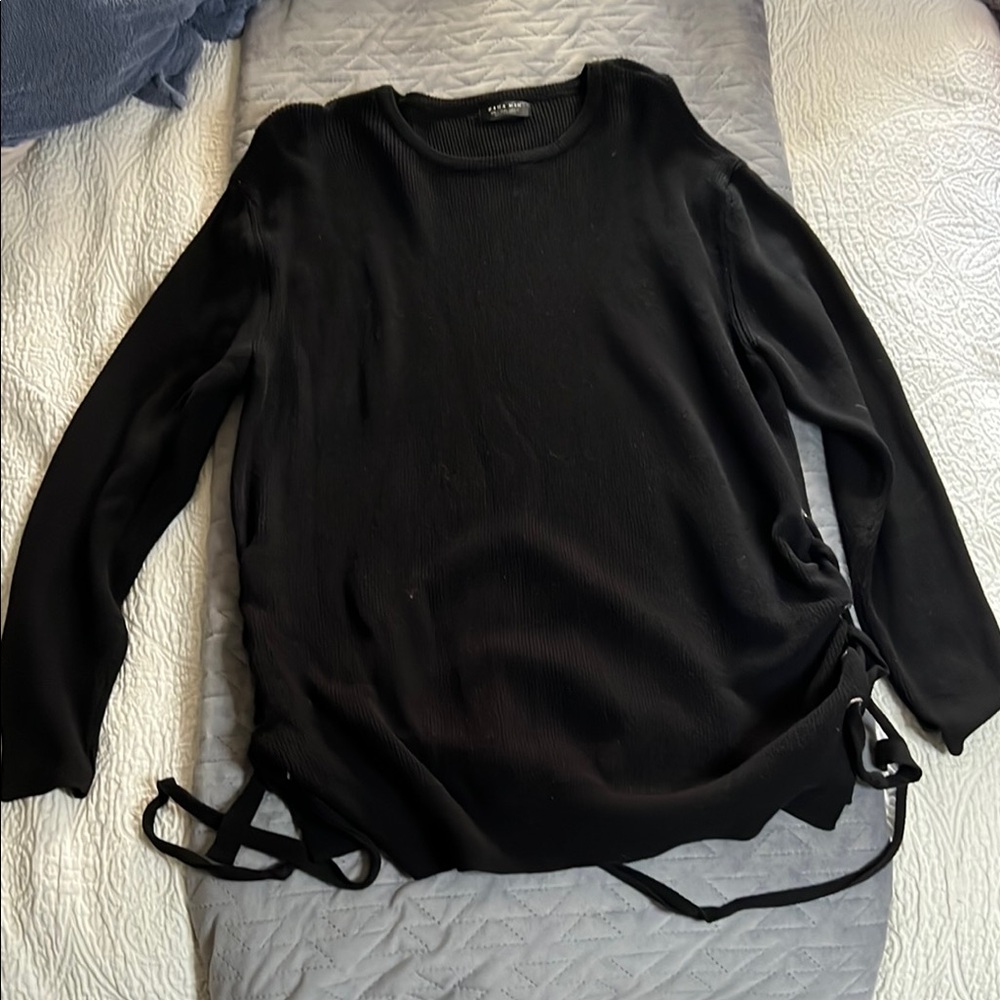 Zara Black Crewneck Relaxed Sweatshirt